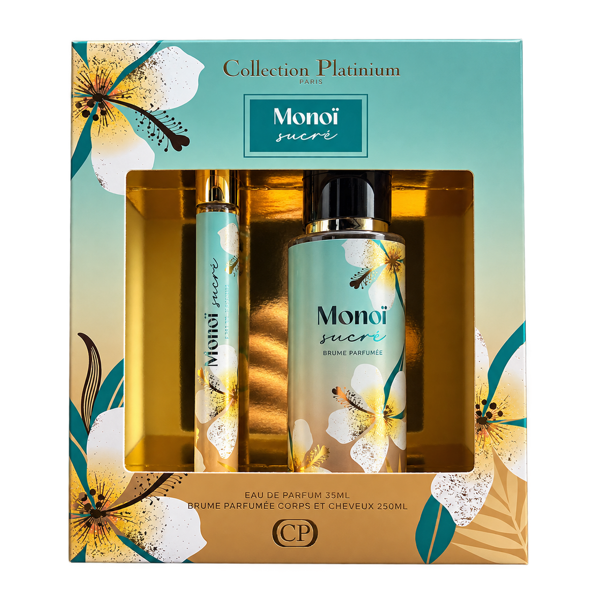 Coffret Monoï Sucré (Eau de Parfum 35 ml + Brume Parfumée 250 ml) - Collection Platinium Paris