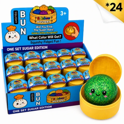Rainbow Mystery Bun Squishy x 24 - Sugar Edition